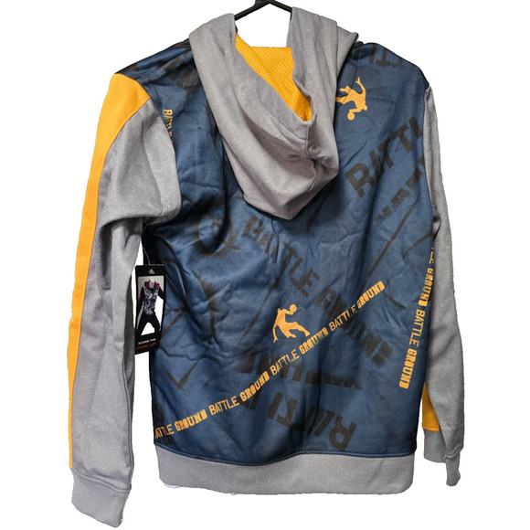 AND1 Boys Blue Gray Full-Zip Long Sleeve Hooded Sweatshirt Jacket Large 10/12 - Picture 2 of 5